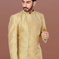 Indo Western Jacquard Yellow Fancy Work Mens