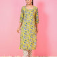 Pant Style Suit Cotton Yellow Print Salwar Kameez