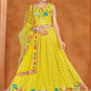 A Line Lehenga Georgette Yellow Embroidered Lehenga Choli