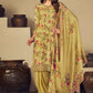 Salwar Suit Muslin Yellow Embroidered Salwar Kameez