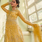 Floor Lenght Salwar Suit Net Yellow Embroidered Salwar Kameez