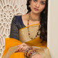 Contemporary Organza Yellow Patch Border Saree