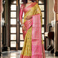 Trendy Saree Organza Yellow Jacquard Work Saree