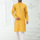 Kurta Pyjama Cotton Linen Yellow Thread Mens