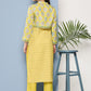 Designer Kurti Blended Cotton Yellow Print Kurtis