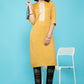 Party Wear Kurti Cotton Yellow Print Kurtis