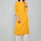 Casual Kurti Rayon Yellow Chikankari Work Kurtis