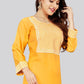 Designer Kurti Rayon Yellow Embroidered Kurtis