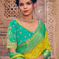 Classic Georgette Yellow Embroidered Saree
