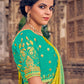 Classic Georgette Yellow Embroidered Saree