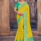 Classic Georgette Yellow Embroidered Saree