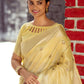 Classic Linen Tissue Yellow Woven Saree