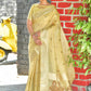 Classic Linen Tissue Yellow Woven Saree