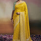 Classic Viscose Yellow Embroidered Saree
