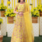 Lehenga Choli Organza Silk Yellow Embroidered Lehenga Choli