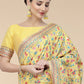 Classic Silk Blend Yellow Woven Saree