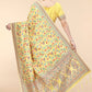 Classic Silk Blend Yellow Woven Saree