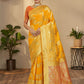 Contemporary Silk Yellow Weaving Saree