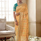 Designer Silk Yellow Embroidered Saree