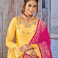 Salwar Suit Silk Yellow Embroidered Salwar Kameez