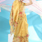 Classic Organza Silk Yellow Booti Saree
