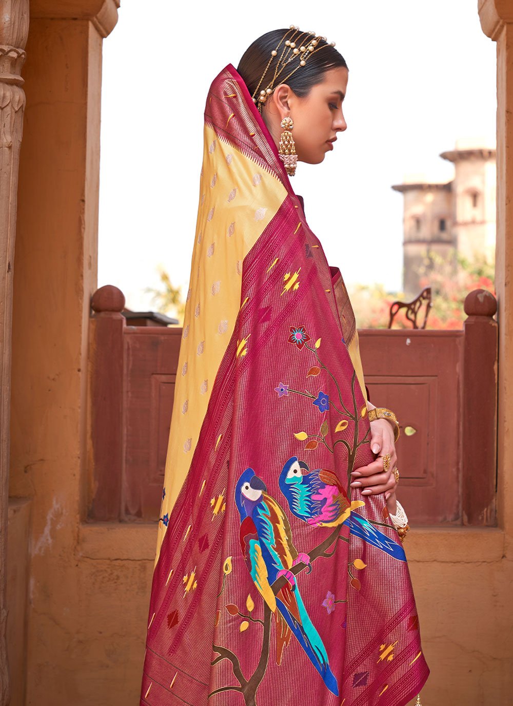 Classic Silk Yellow Lace Saree