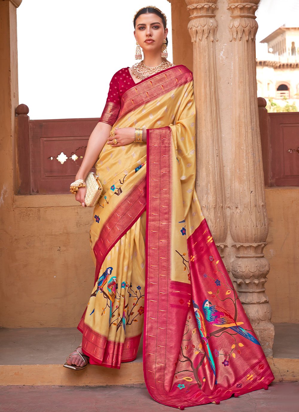 Classic Silk Yellow Lace Saree