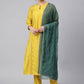 Straight Salwar Suit Poly Silk Yellow Woven Salwar Kameez