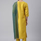 Straight Salwar Suit Poly Silk Yellow Woven Salwar Kameez