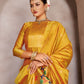 Pant Style Suit Tafeta Silk Yellow Jacquard Work Salwar Kameez