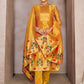 Pant Style Suit Tafeta Silk Yellow Jacquard Work Salwar Kameez