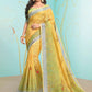 Trendy Saree Organza Yellow Digital Print Saree