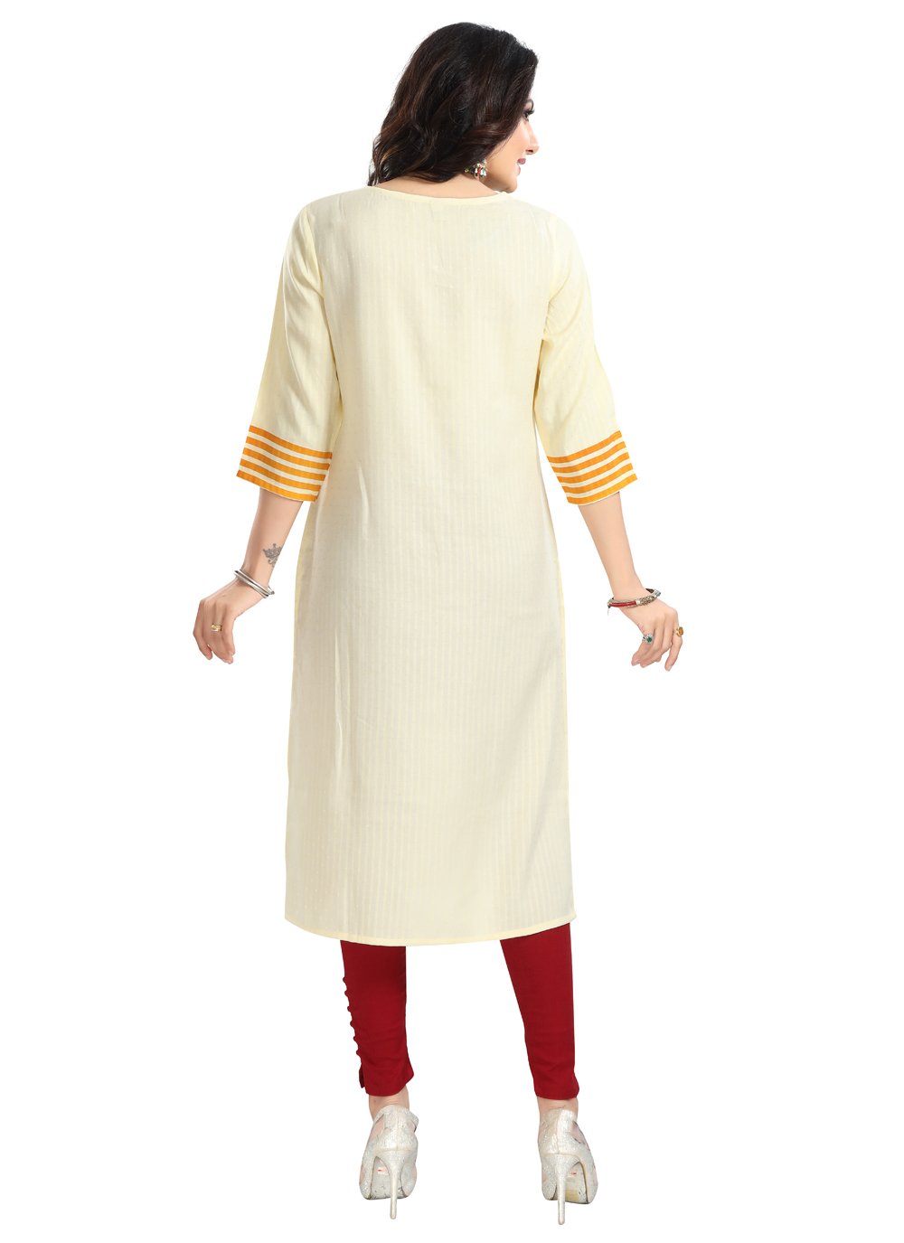 Casual Kurti Viscose Yellow Print Kurtis