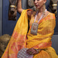 Trendy Saree Organza Yellow Weaving Saree