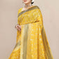 Traditional Saree Organza Yellow Weaving Saree