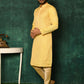 Kurta Pyjama Art Silk Yellow Woven Mens