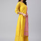 Salwar Suit Chanderi Silk Yellow Woven Salwar Kameez