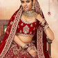 A Line Lehenga Velvet Maroon Dori Work Lehenga Choli