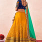 A Line Lehenga Net Multi Colour Embroidered Lehenga Choli