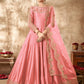 Anarkali Suit Art Silk Pink Embroidered Salwar Kameez