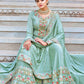 Salwar Suit Chinon Sea Green Embroidered Salwar Kameez