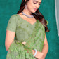 Classic Net Green Embroidered Saree