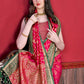 Contemporary Katan Silk Pink Patch Border Saree