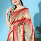 Contemporary Tussar Silk Beige Woven Saree