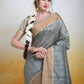 Classic Cotton Silk Grey Woven Saree
