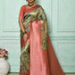 Contemporary Cotton Silk Green Print Saree