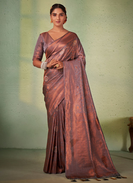 Classic Georgette Grey Weaving Saree