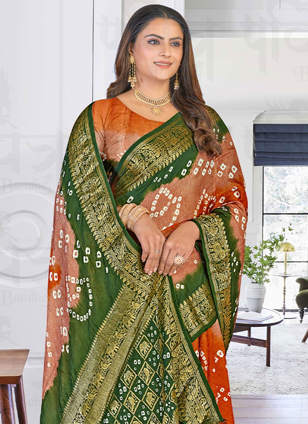 Classic Art Silk Multi Colour Bandhej Saree