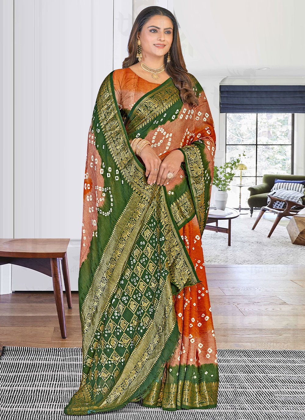 Classic Art Silk Multi Colour Bandhej Saree