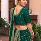 Contemporary Vichitra Silk Green Embroidered Saree